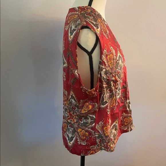 100% pure silk wrap top by Talbots size 16 sleeveless - Picture 4 of 8